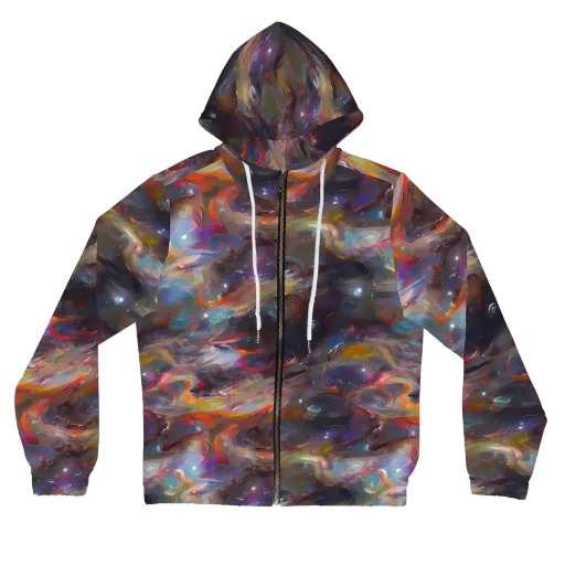 Chromatic Flux on a Women's Full-Zip Hoodie