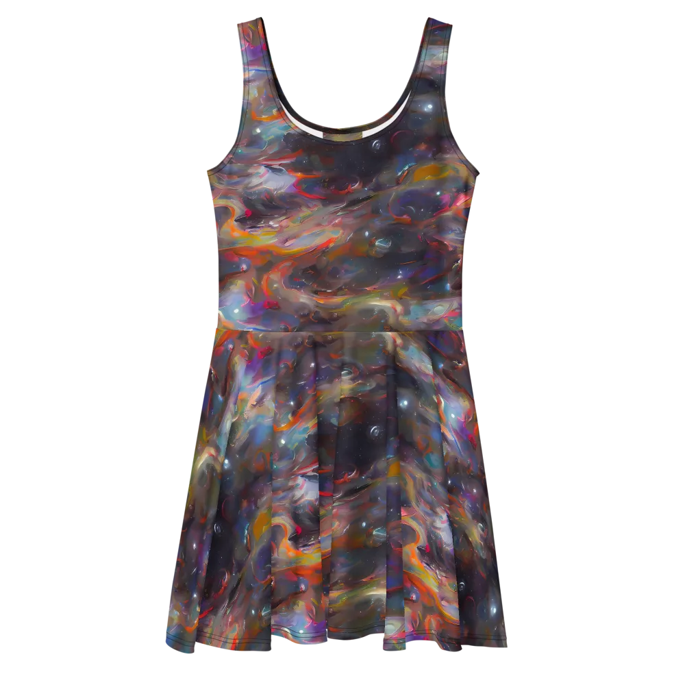 Chromatic Flux on Skater Dress — Front