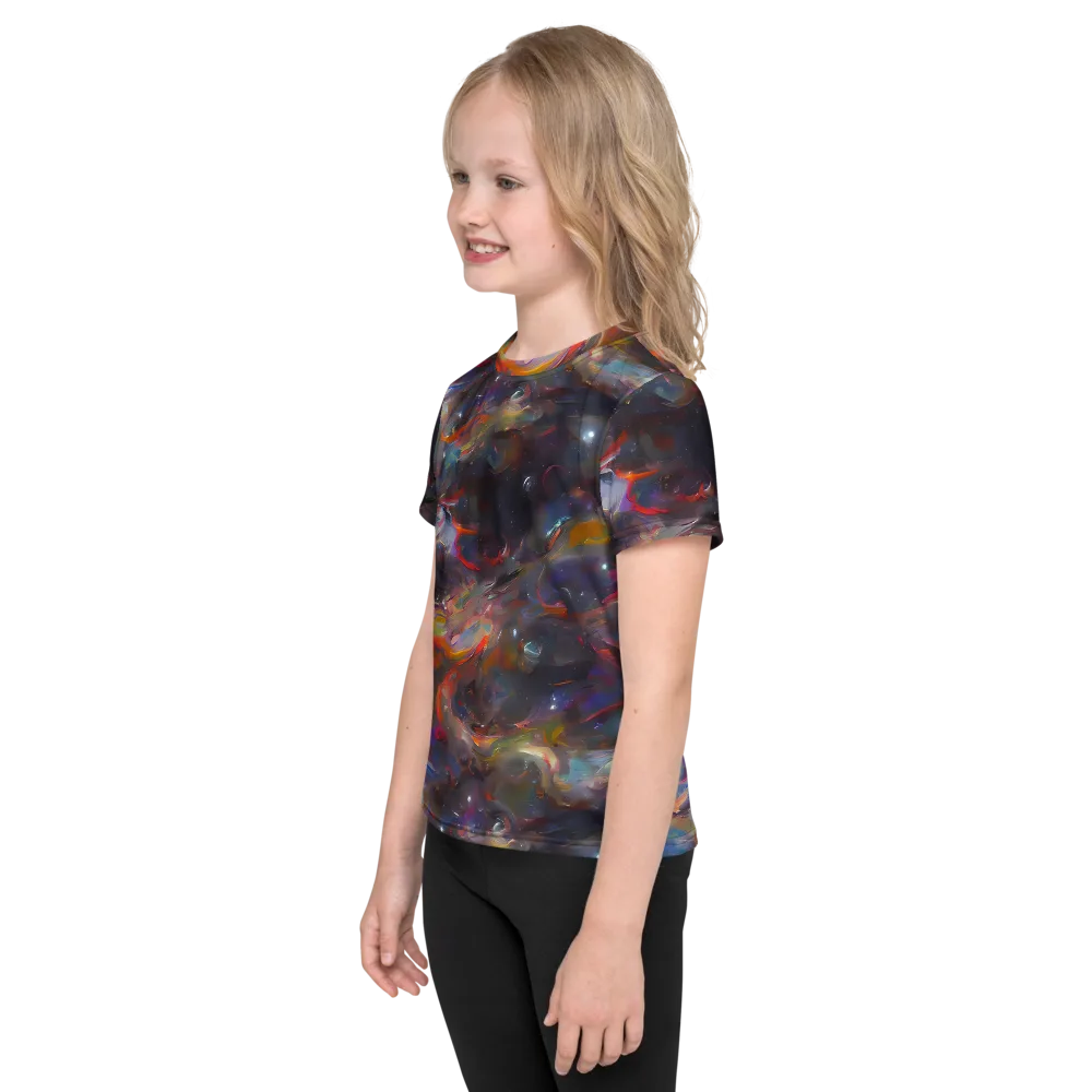 Chromatic Flux on Kids Crew Neck T-Shirt — Left