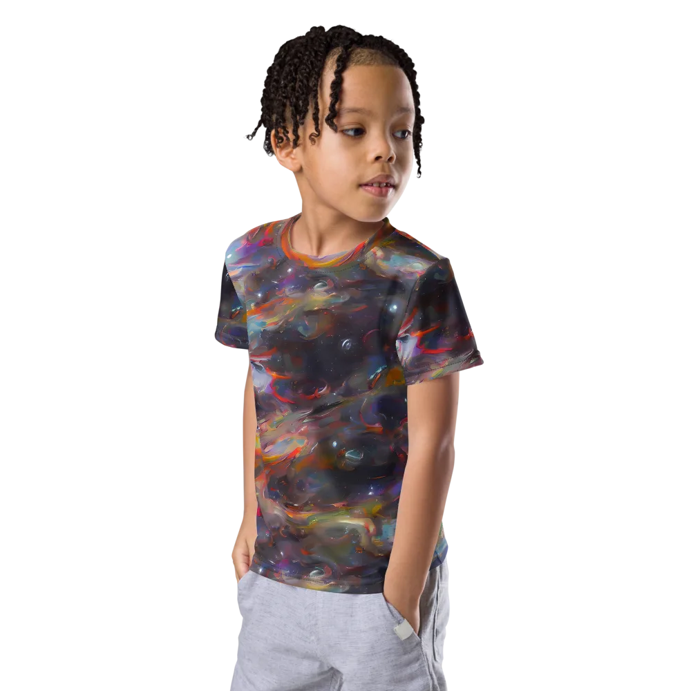 Chromatic Flux on Kids Crew Neck T-Shirt — Left Front