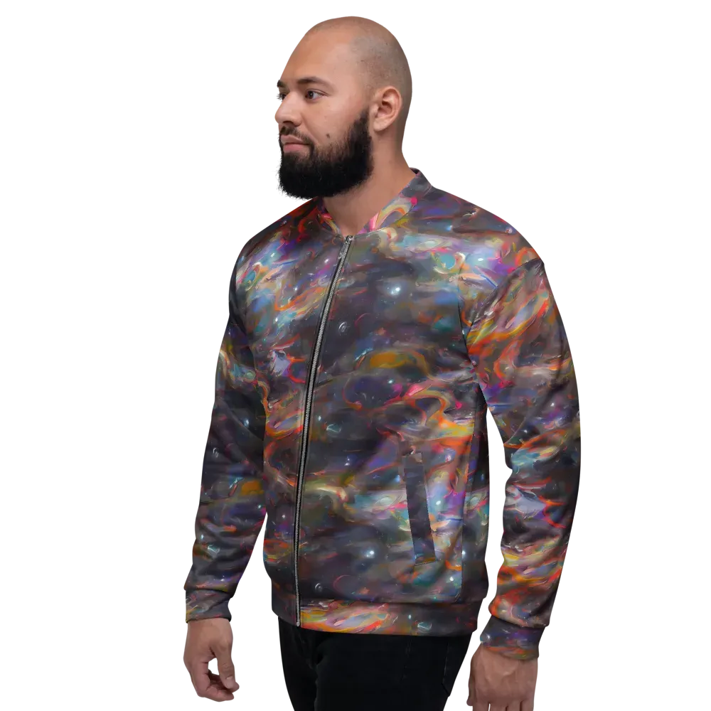 Chromatic Flux on Bomber Jacket — Left