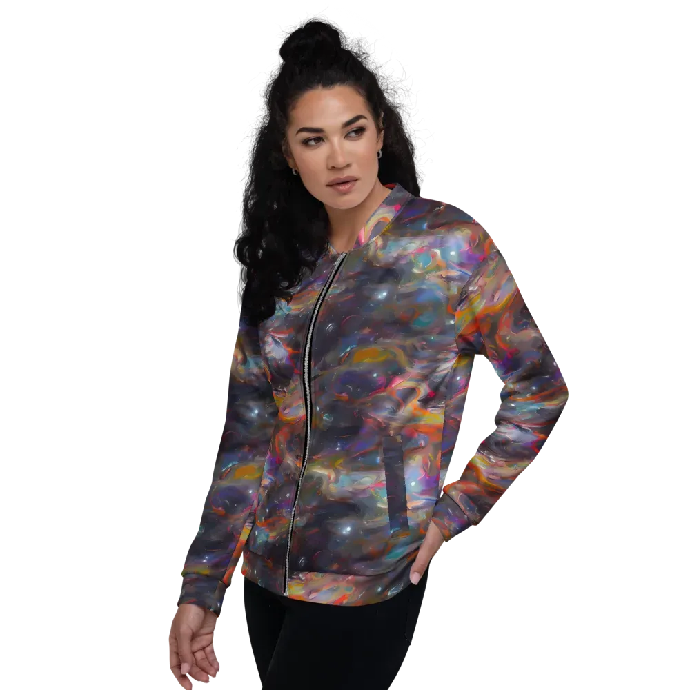 Chromatic Flux on Bomber Jacket — Left