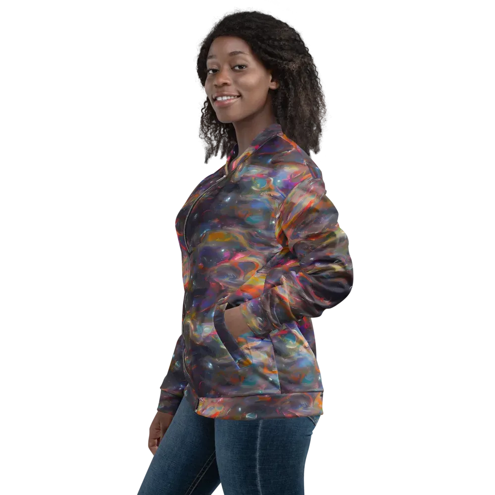 Chromatic Flux on Bomber Jacket — Left
