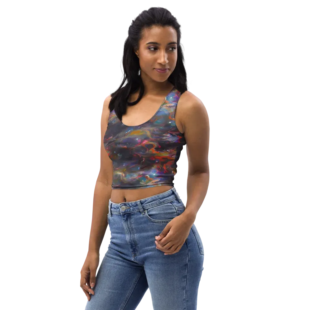 Chromatic Flux on Crop Top — Left Front