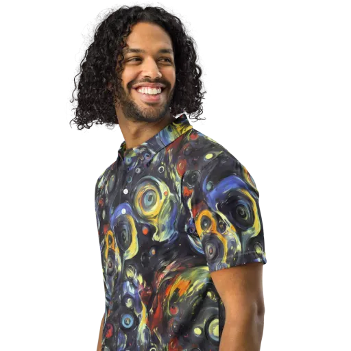 Corinthian Swirl on a Men's Slim Fit Polo Shirt