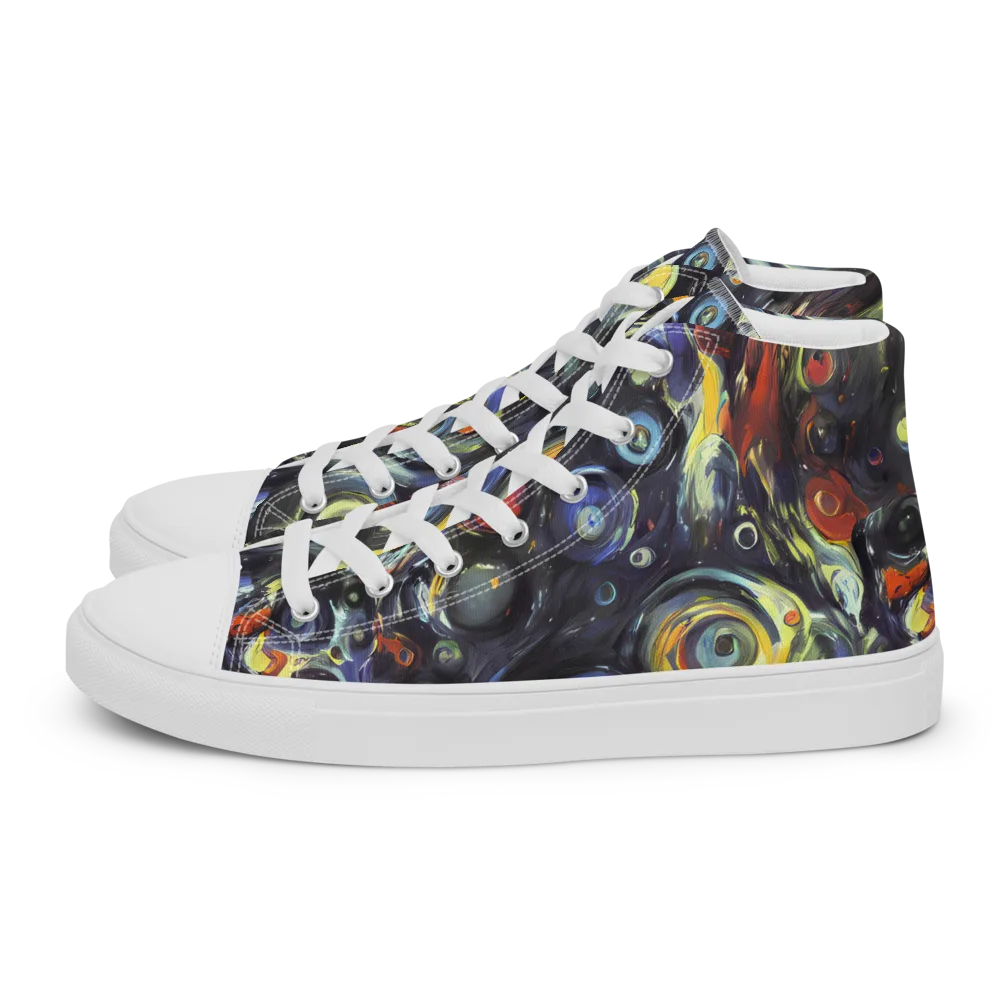 Corinthian Swirl on Men's High Top Canvas Shoes — Left