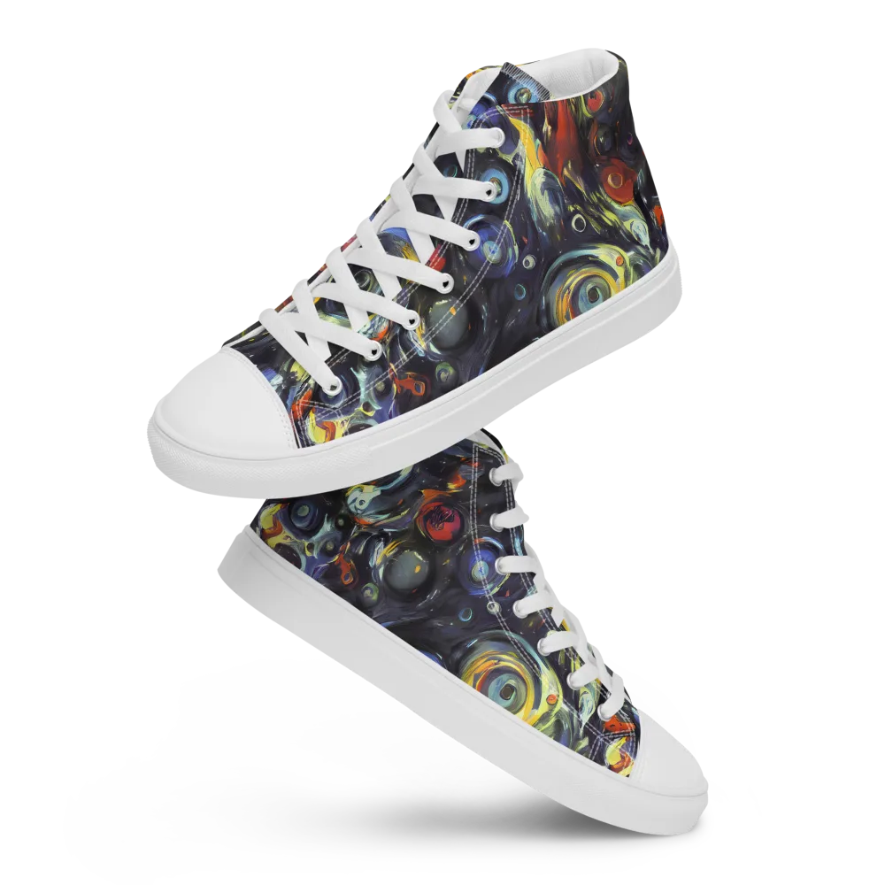 Corinthian Swirl on Men's High Top Canvas Shoes — Front