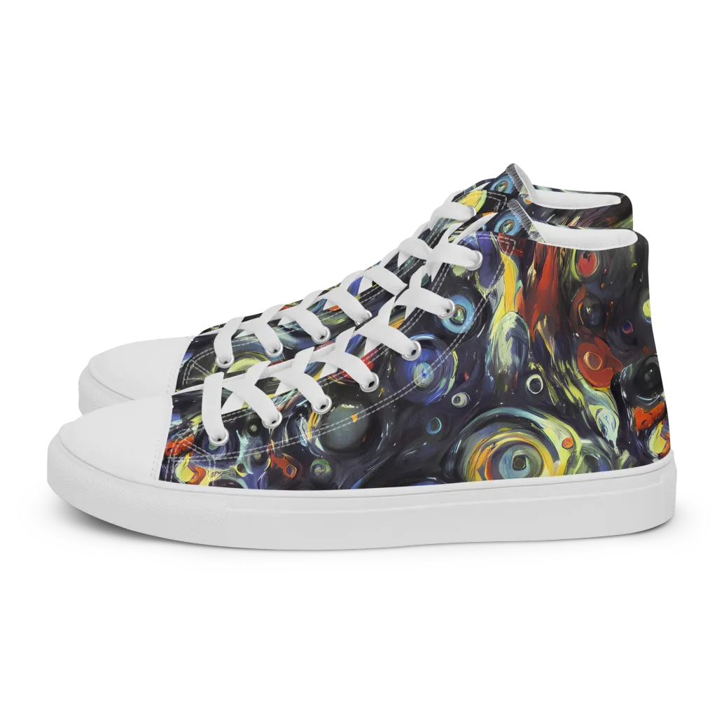Corinthian Swirl on Women's High Top Canvas Shoes — Left
