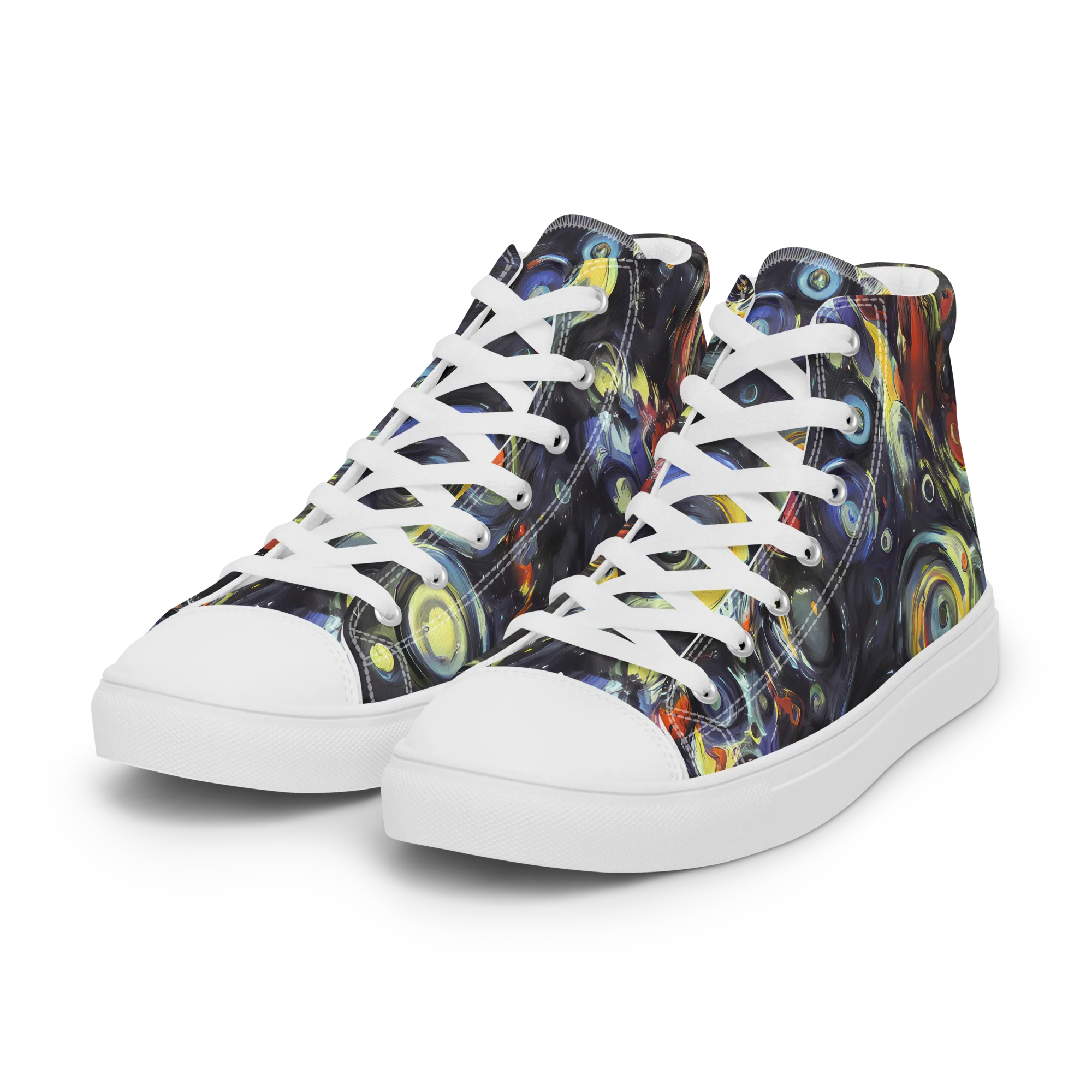 Corinthian Swirl on Women's High Top Canvas Shoes — Left Front