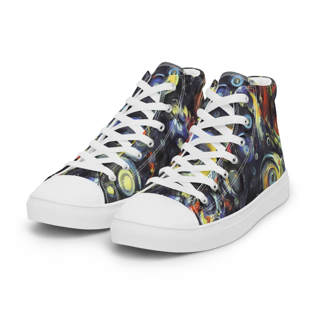 Corinthian Swirl on Women's High Top Canvas Shoes — Left Front