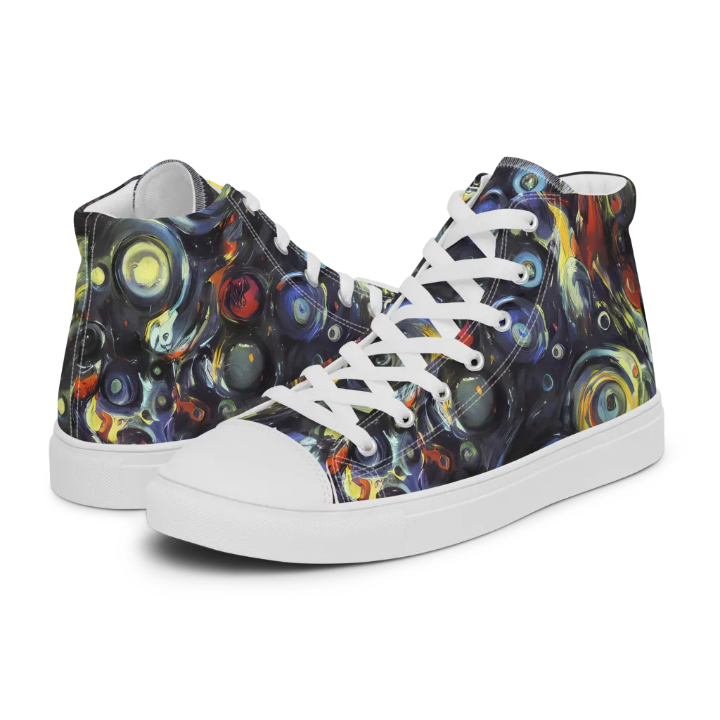 Corinthian Swirl on Women's High Top Canvas Shoes — Left
