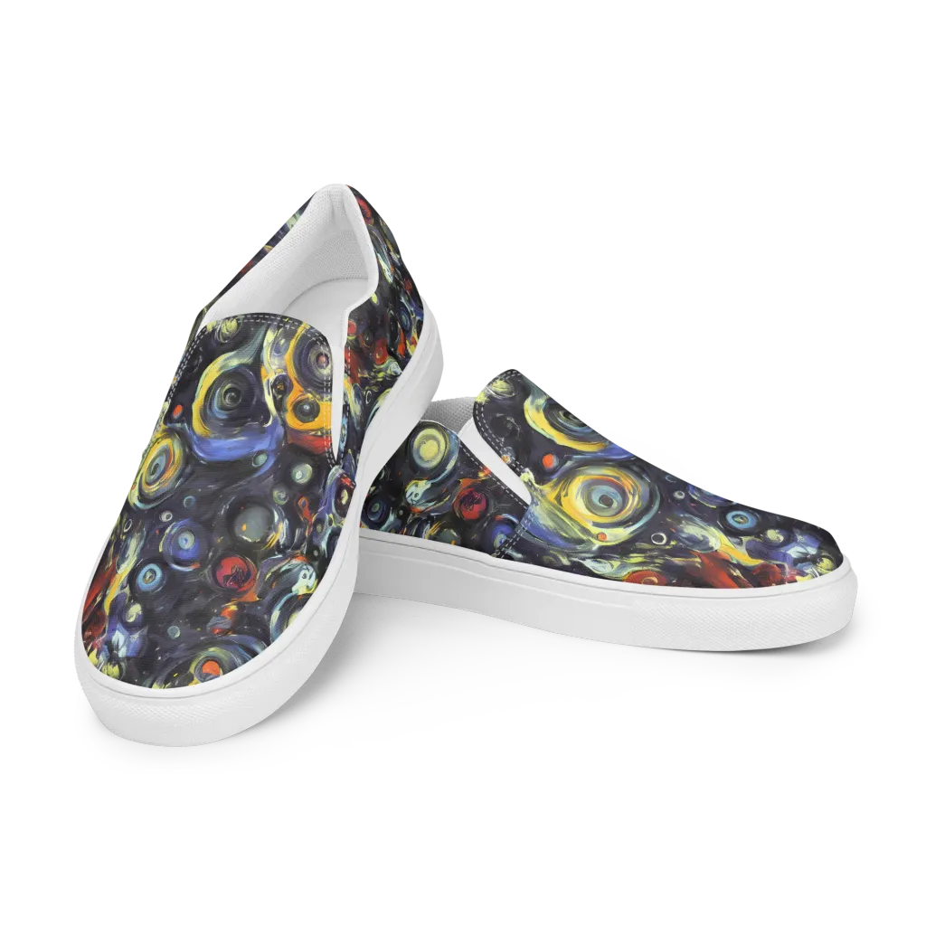 Corinthian Swirl on Men's Slip-On Canvas Shoes — Left Front