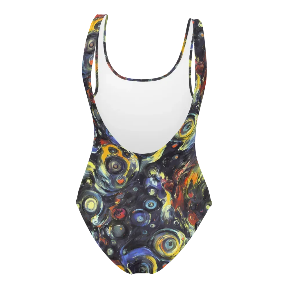 Corinthian Swirl on One-Piece Swimsuit — Back