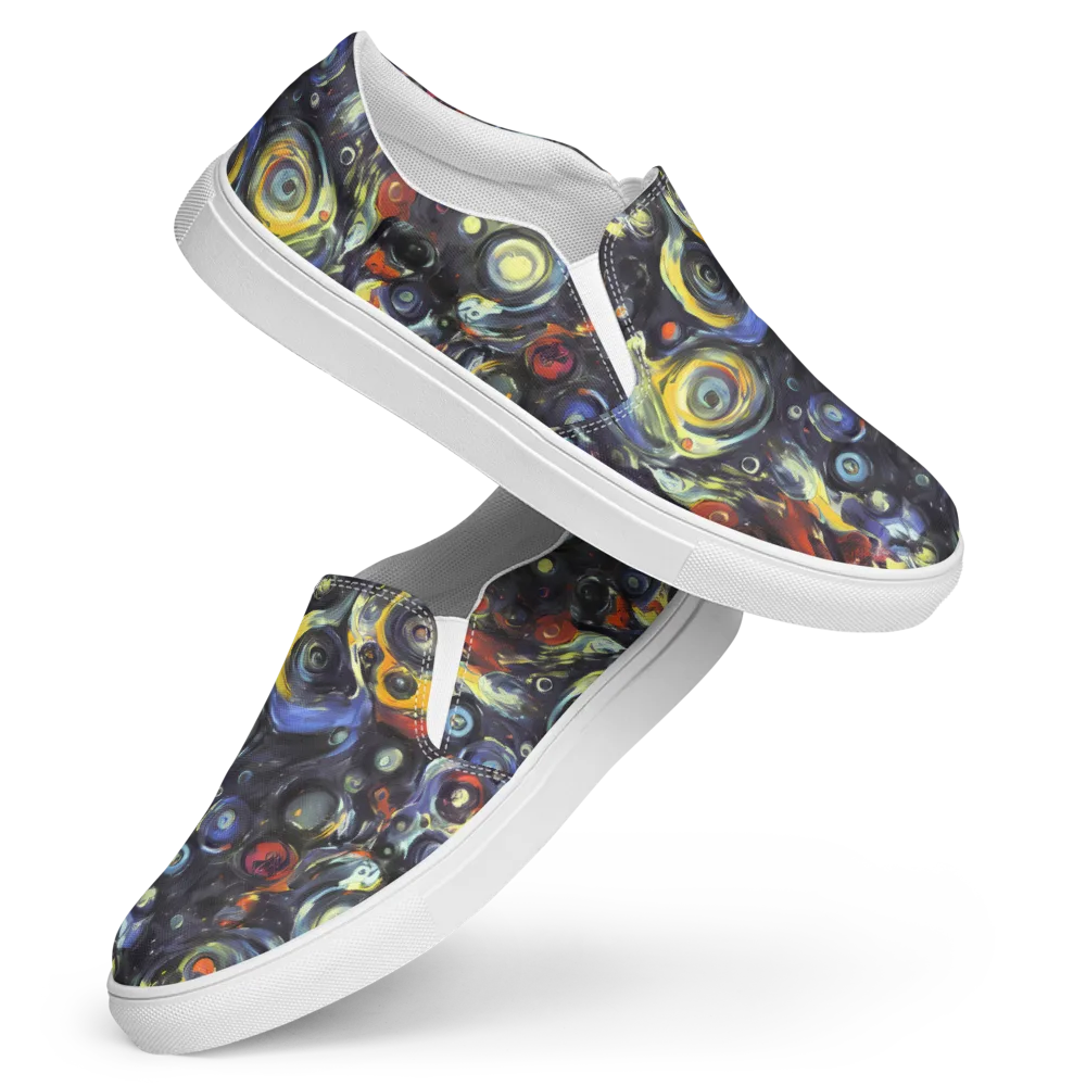Corinthian Swirl on Women's Slip-On Canvas Shoes — Front