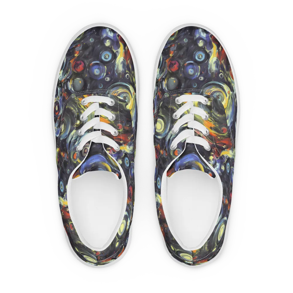Corinthian Swirl on Men's Lace-Up Canvas Shoes — Front