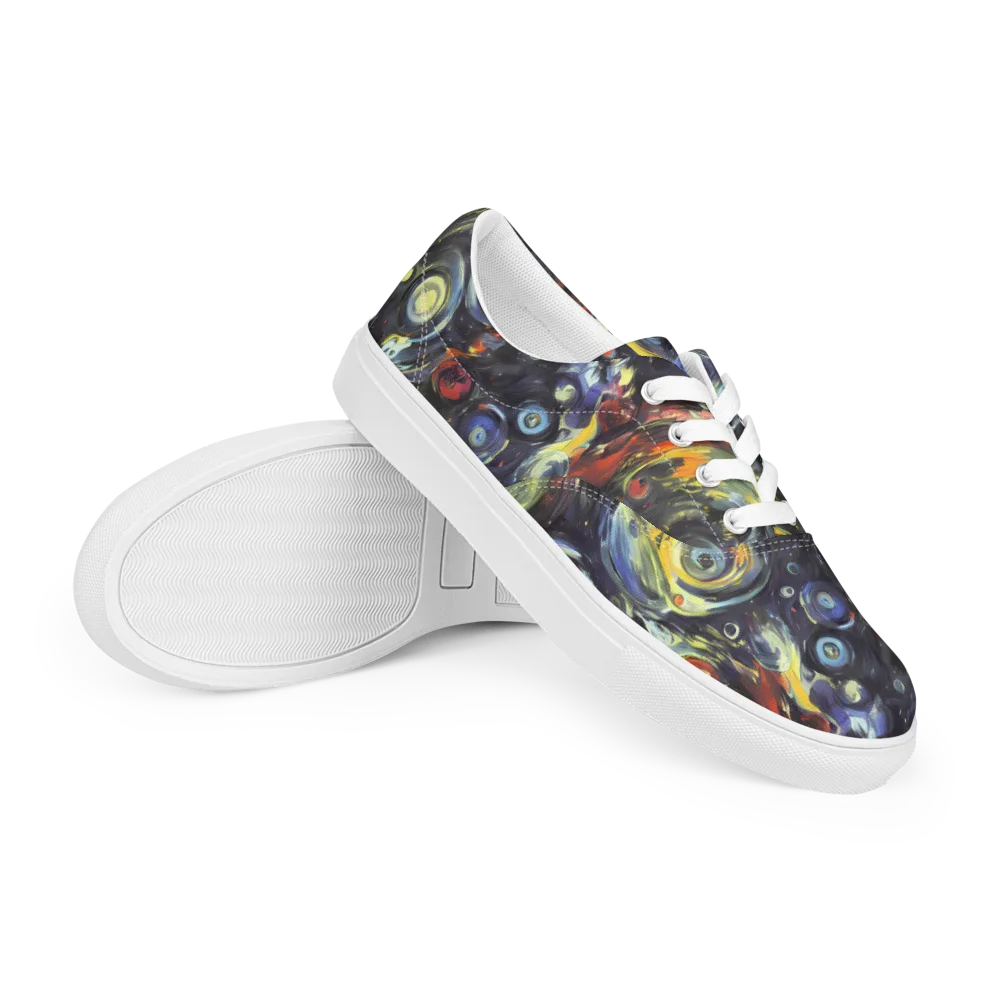 Corinthian Swirl on Men's Lace-Up Canvas Shoes — Right Front