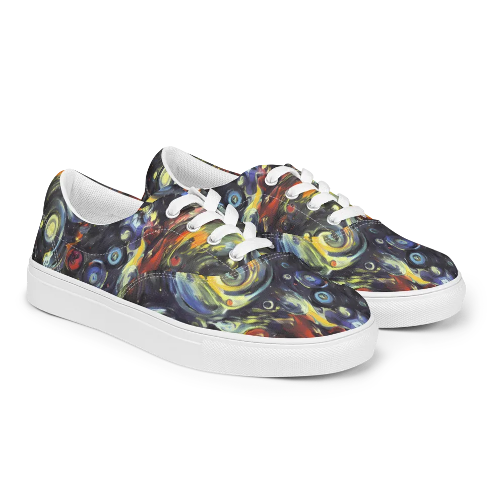 Corinthian Swirl on Men's Lace-Up Canvas Shoes — Right Front