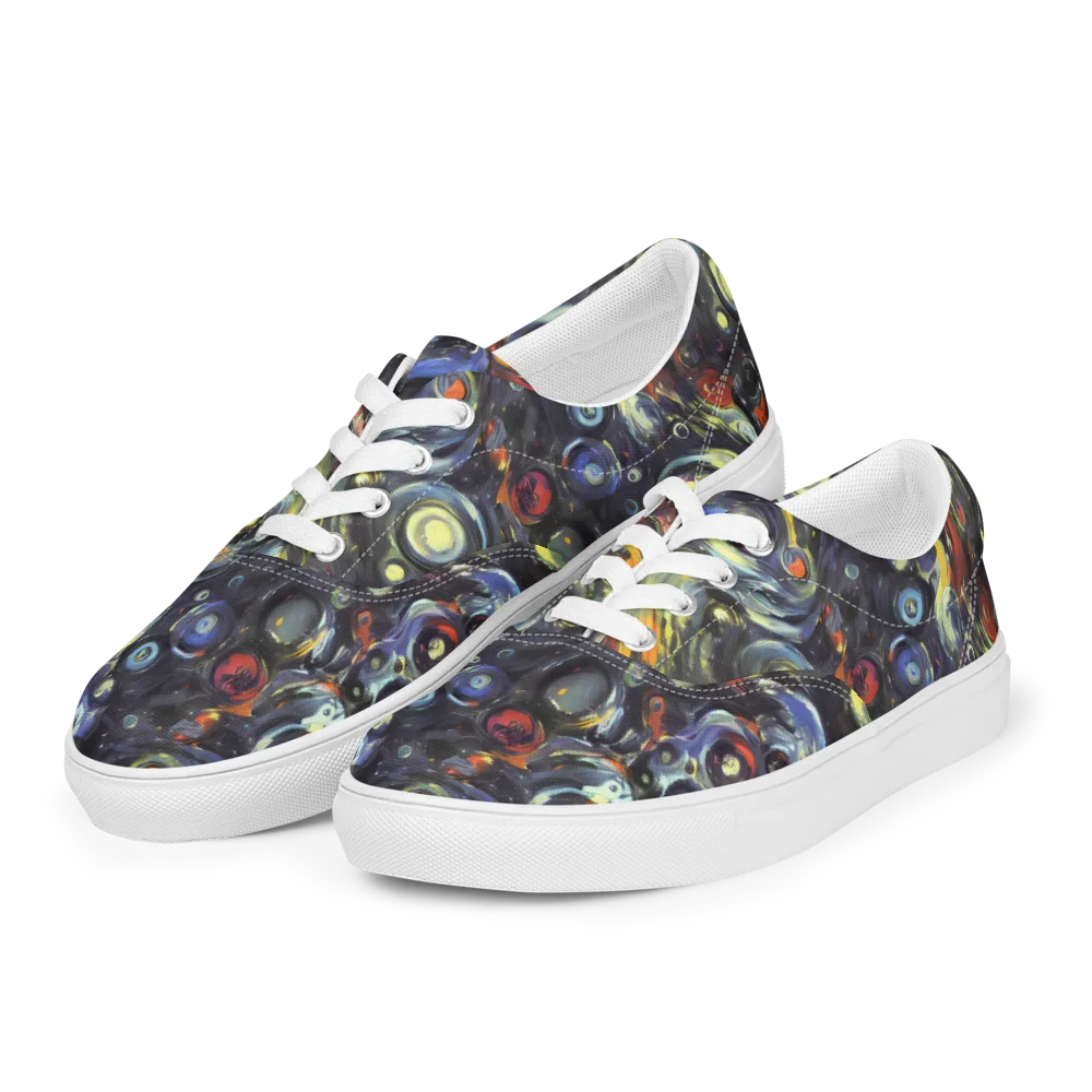 Corinthian Swirl on Men's Lace-Up Canvas Shoes — Left Front
