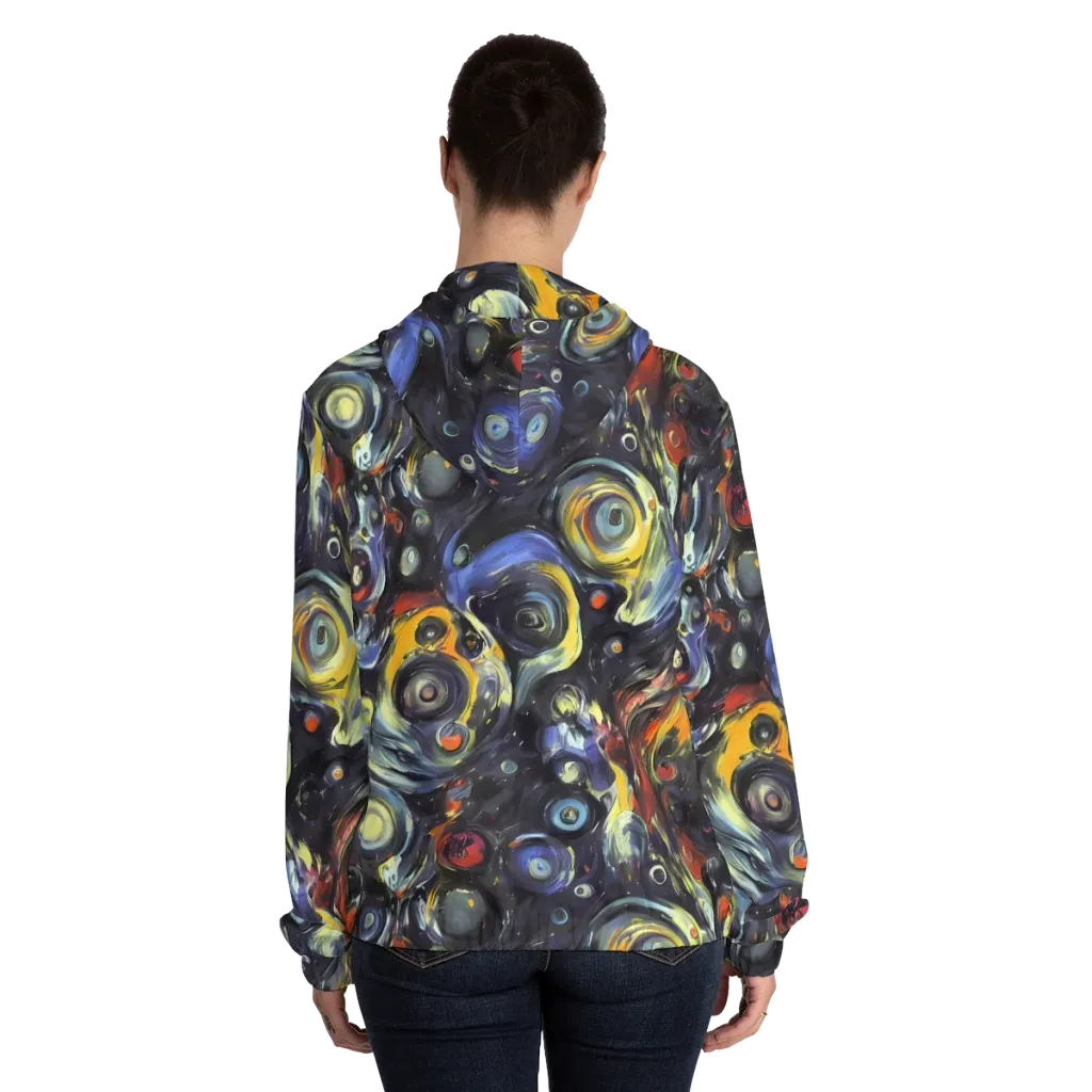 Corinthian Swirl on Women's Full-Zip Hoodie — Back On Person