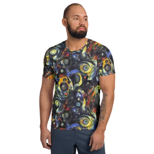 Corinthian Swirl on a Men's Athletic T-Shirt
