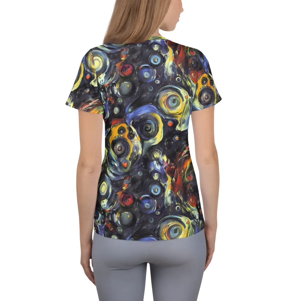 Corinthian Swirl on Women's Athletic T-Shirt — Back