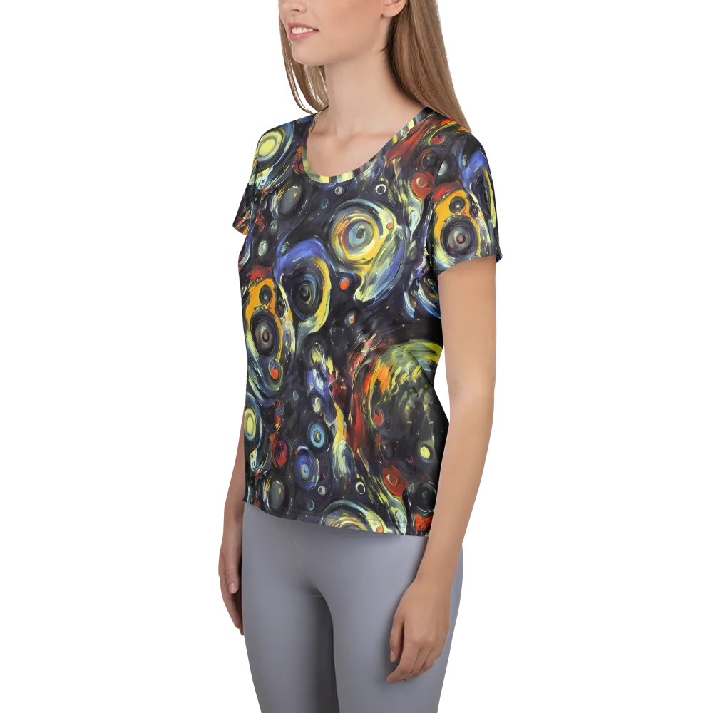 Corinthian Swirl on Women's Athletic T-Shirt — Left