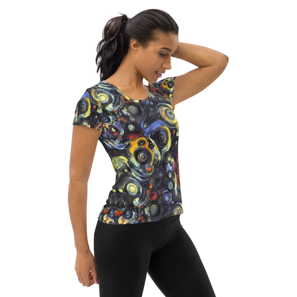 Corinthian Swirl on Women's Athletic T-Shirt — Right