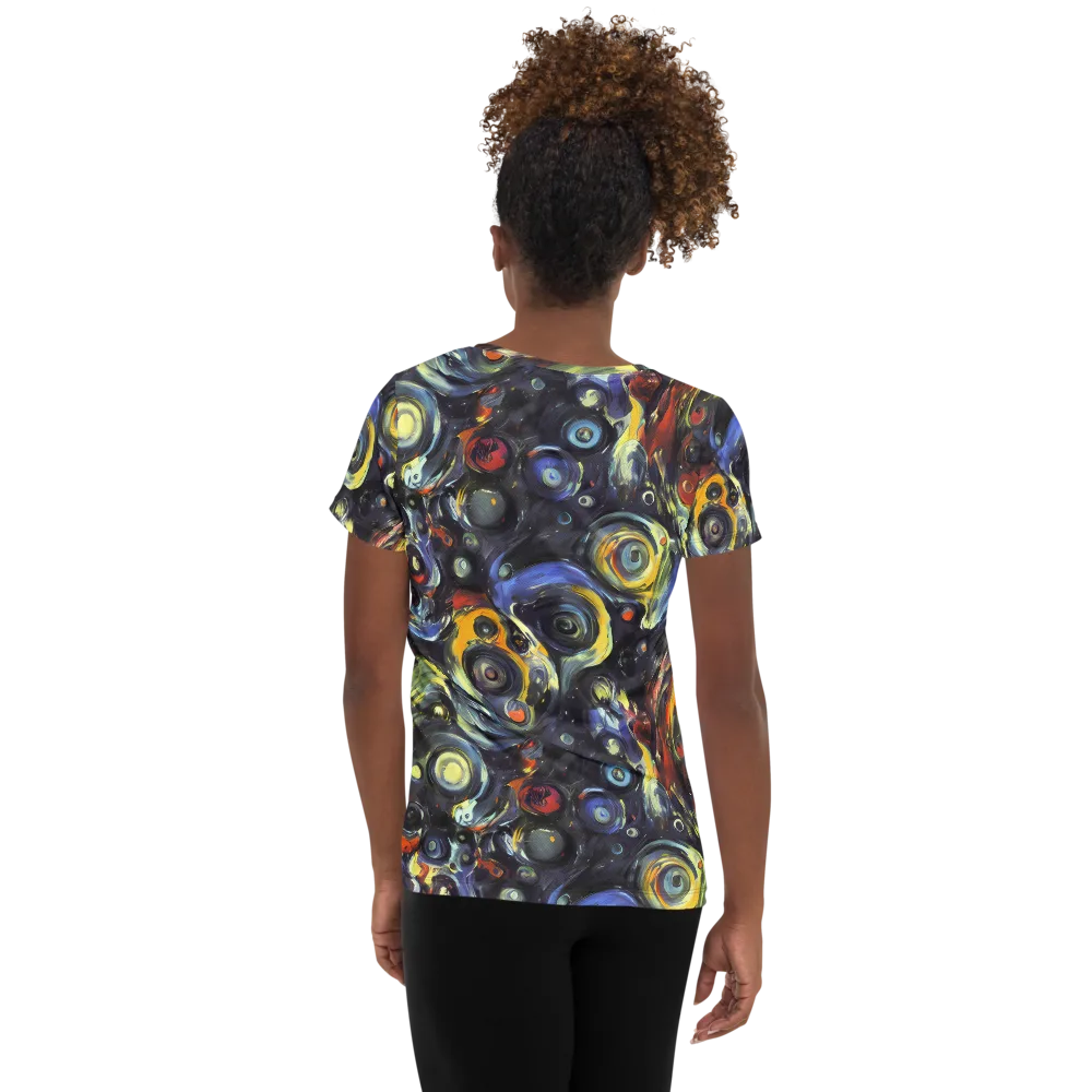 Corinthian Swirl on Women's Athletic T-Shirt — Back