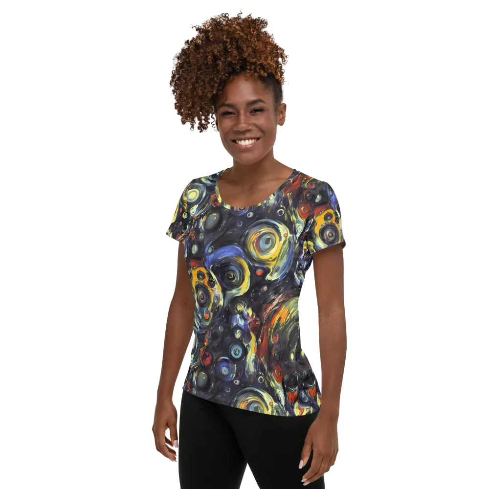 Corinthian Swirl on Women's Athletic T-Shirt — Left