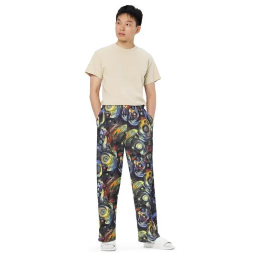 Corinthian Swirl on a Wide-Leg Pants