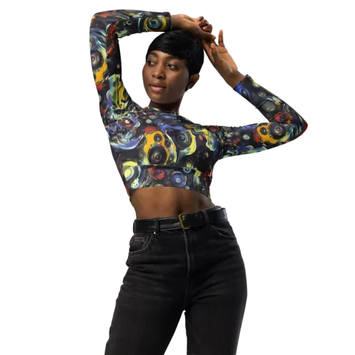 Corinthian Swirl on a Long Sleeve Crop Top