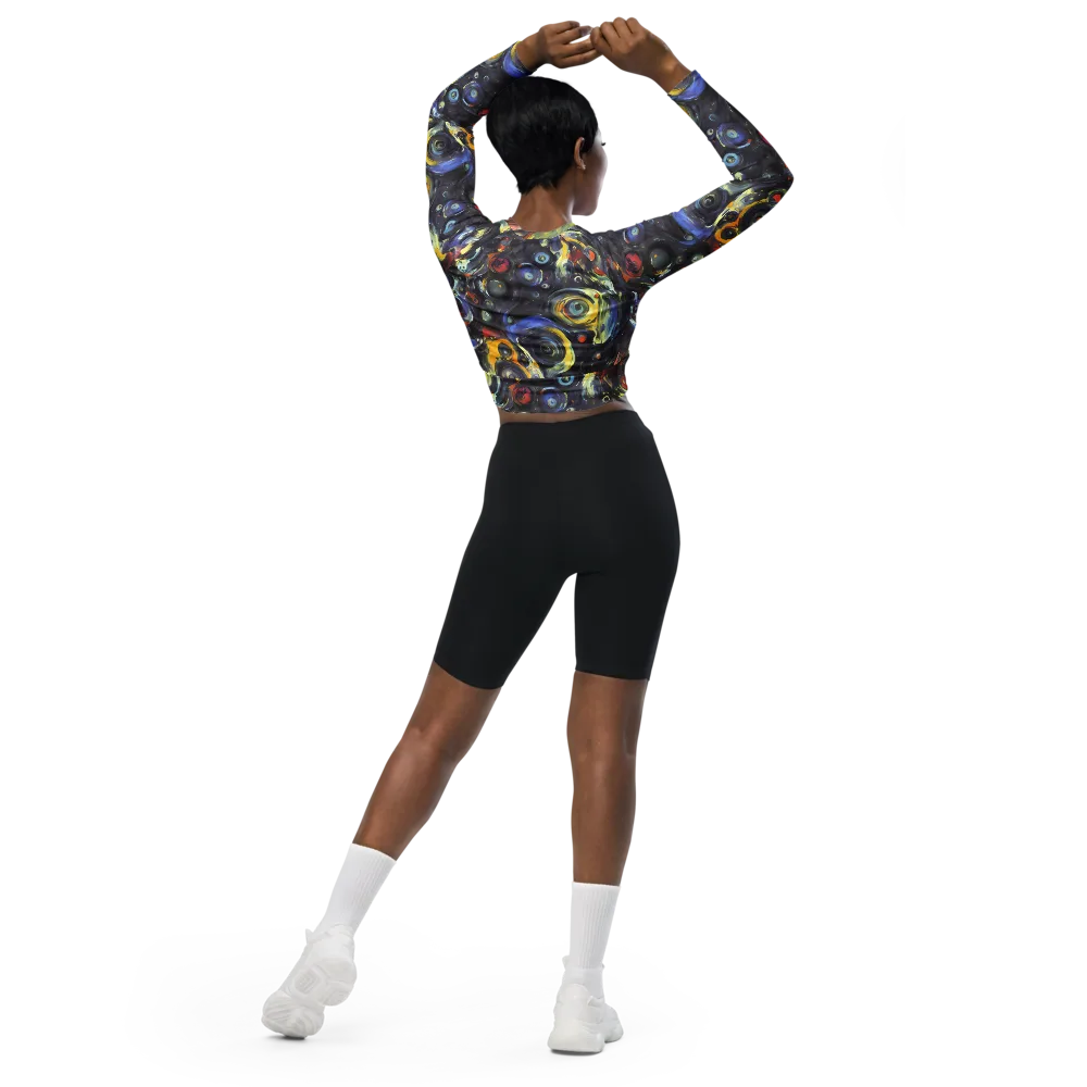 Corinthian Swirl on Long Sleeve Crop Top — Back