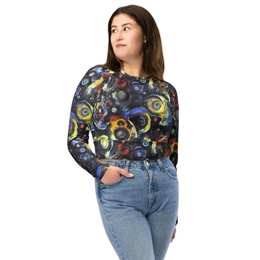 Corinthian Swirl on Long Sleeve Crop Top — Front