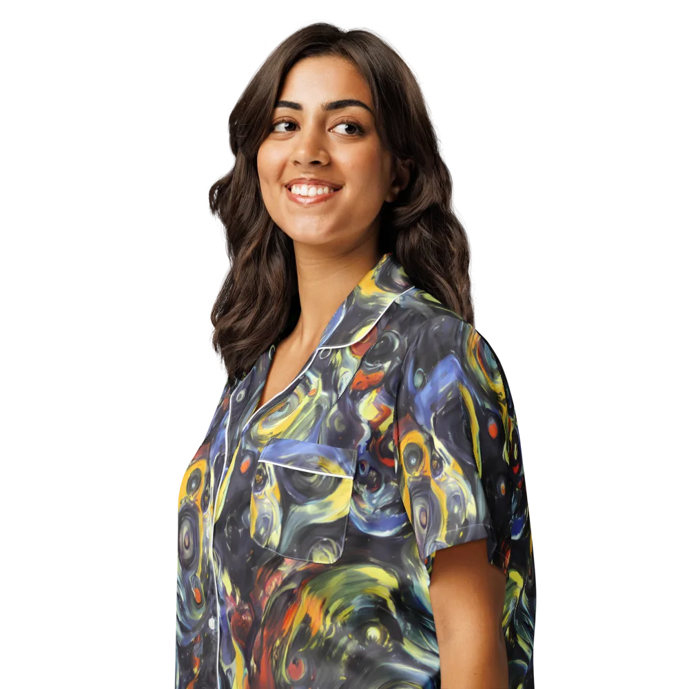 Corinthian Swirl on Women's Short Sleeve Pajama Top — Left Front