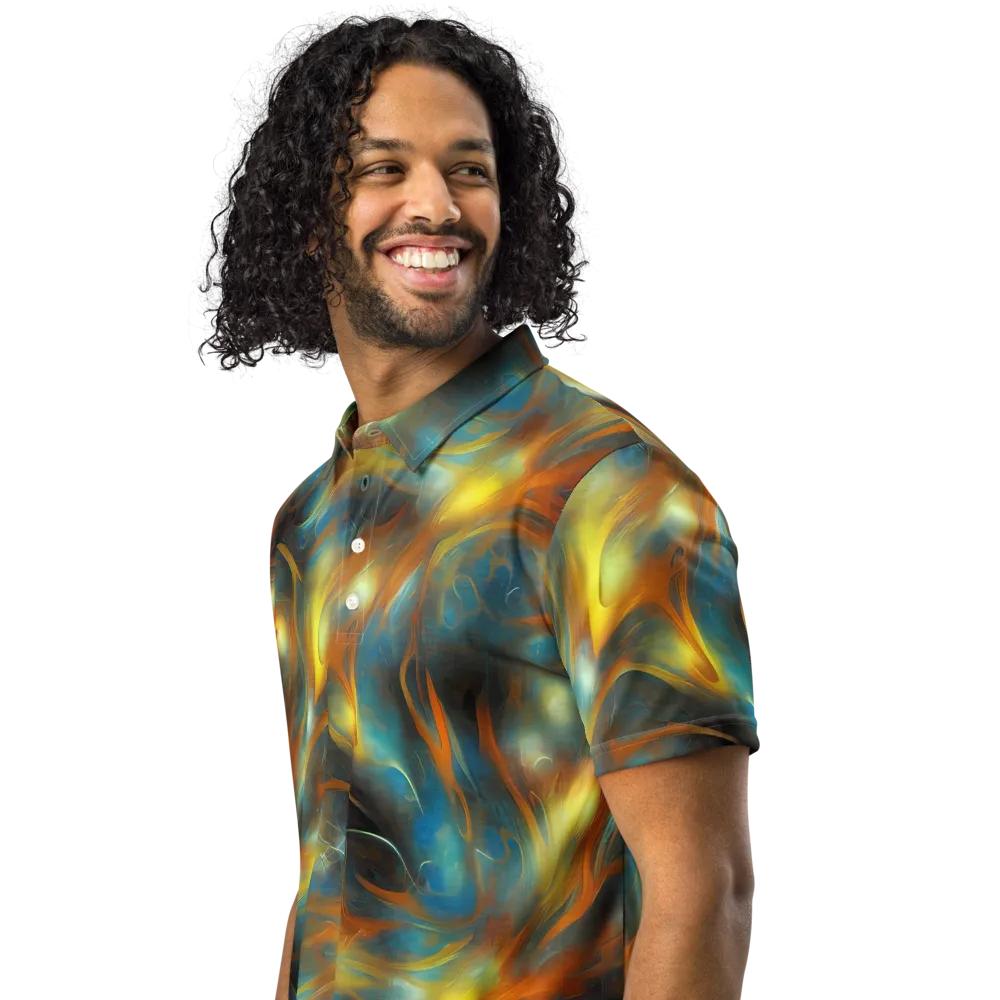 Wallis Warp on Men's Slim Fit Polo Shirt — Left Front