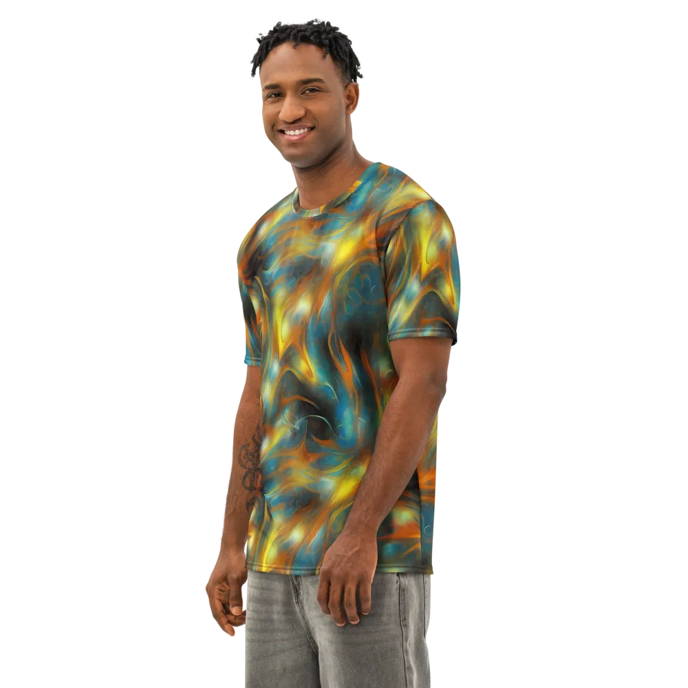 Wallis Warp on Men's Cotton Crew Neck T-Shirt — Left Front