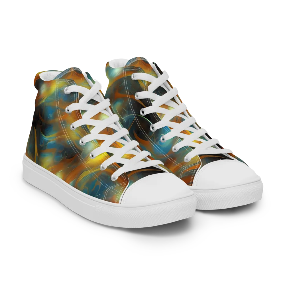 Wallis Warp on Men's High Top Canvas Shoes — Right Front
