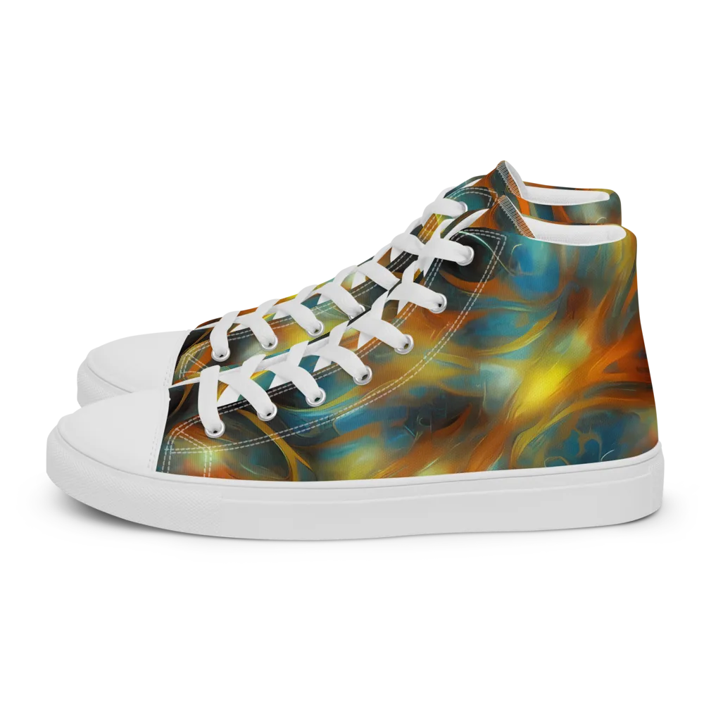 Wallis Warp on Men's High Top Canvas Shoes — Left