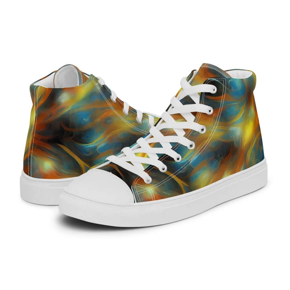 Wallis Warp on Men's High Top Canvas Shoes — Left
