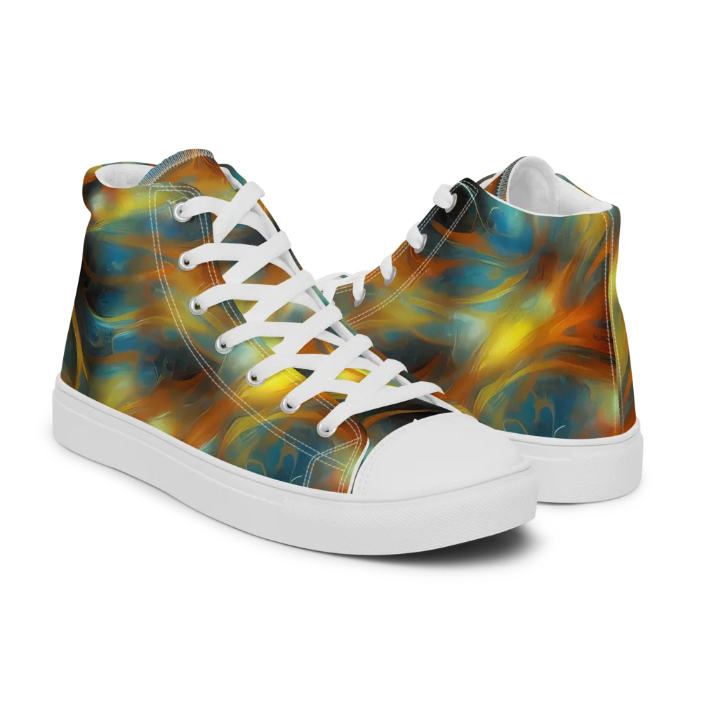 Wallis Warp on Men's High Top Canvas Shoes — Right