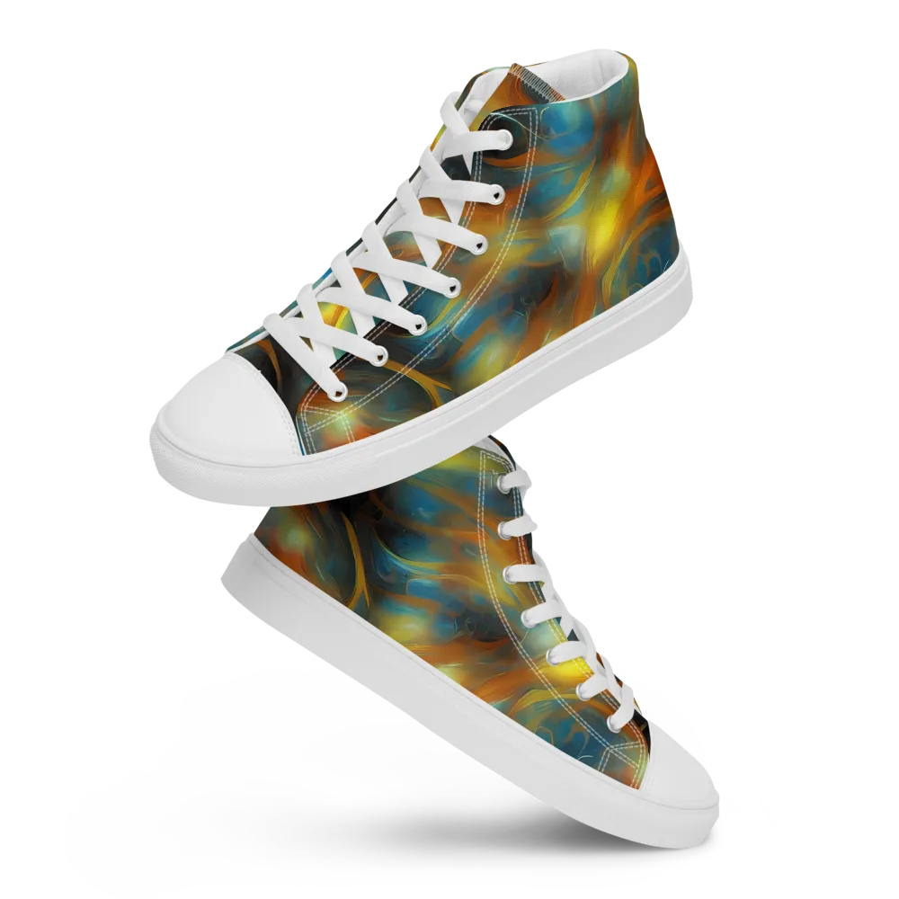 Wallis Warp on Men's High Top Canvas Shoes — Front