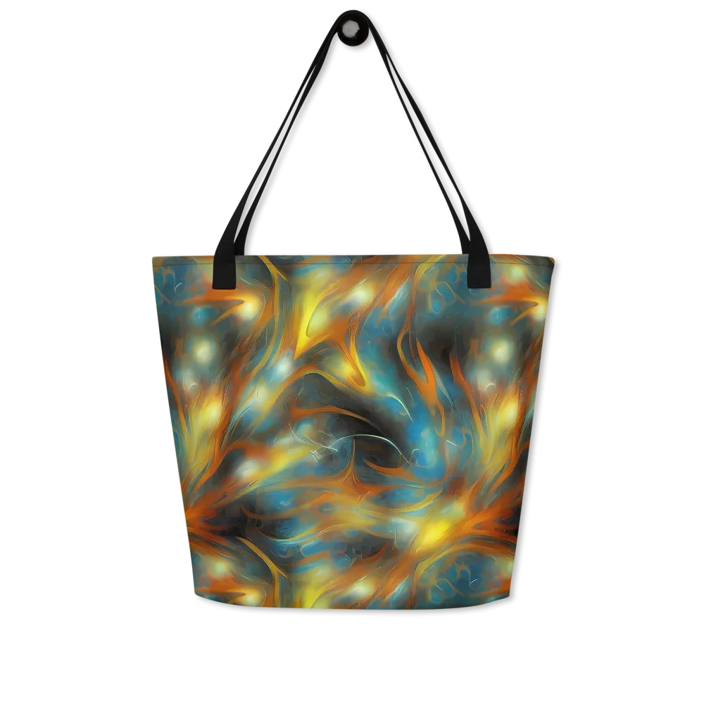 Wallis Warp on Large Tote Bag W/ Pocket — Front