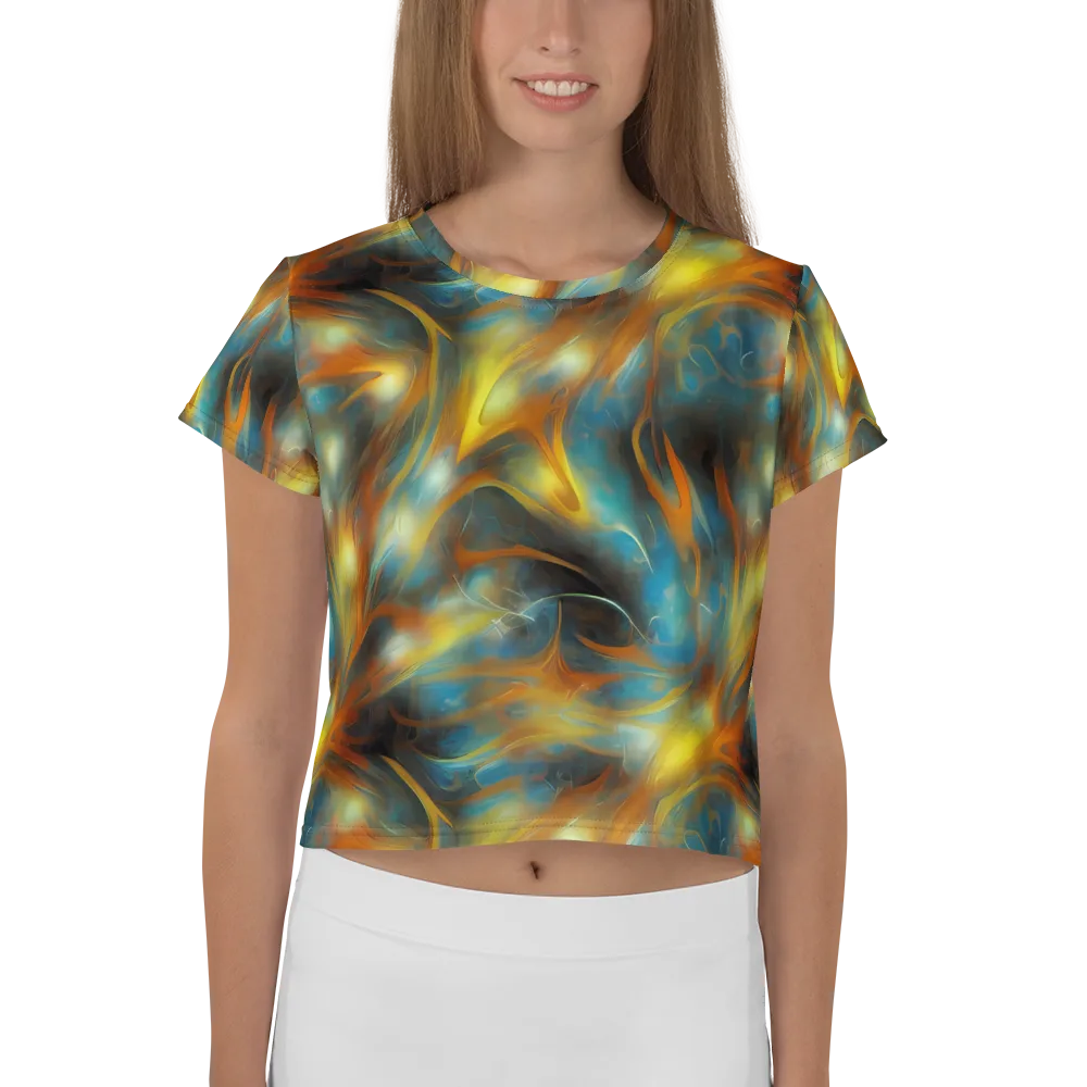 Wallis Warp on Crop Tee — Front