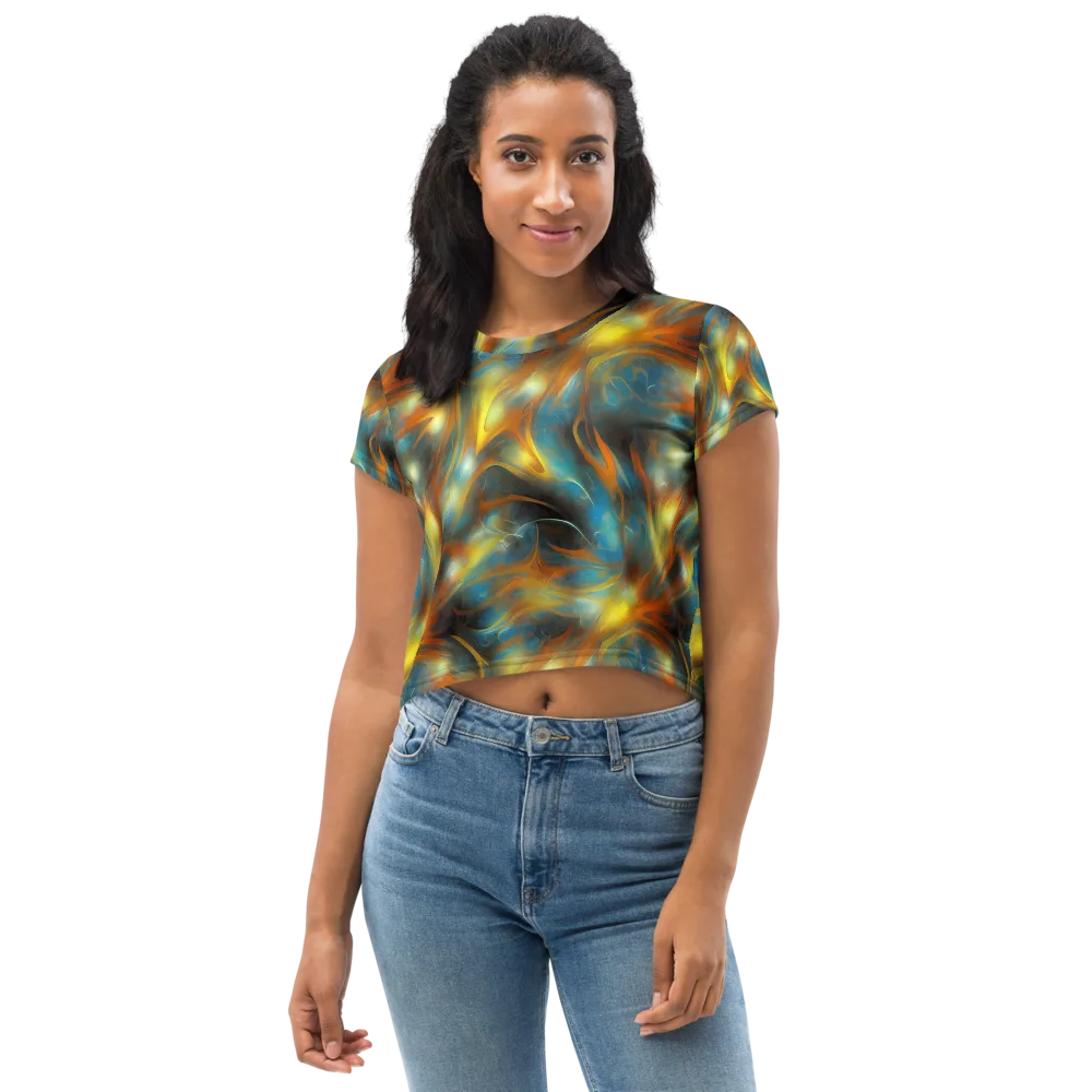 Wallis Warp on Crop Tee — Front