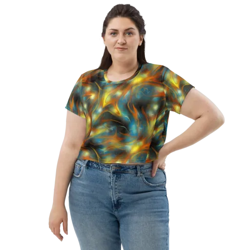 Wallis Warp on a Crop Tee