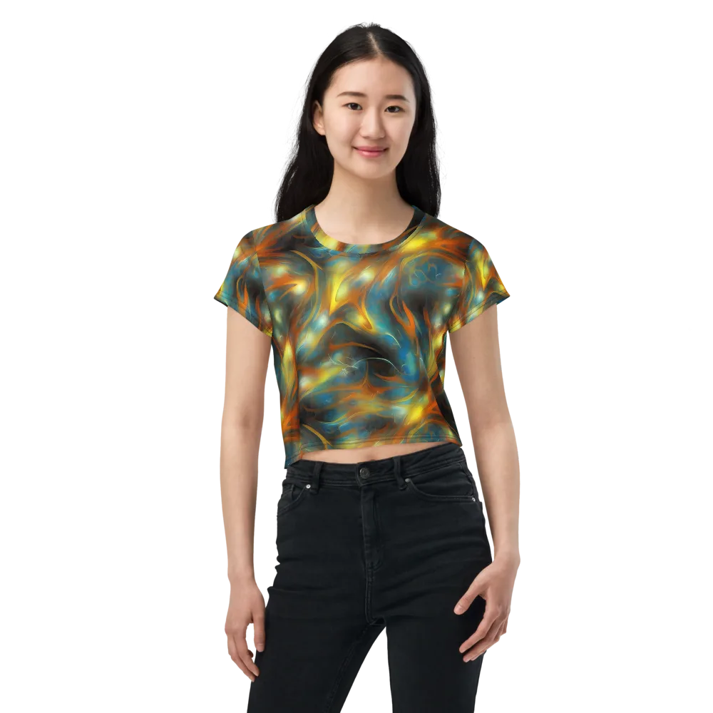 Wallis Warp on Crop Tee — Front