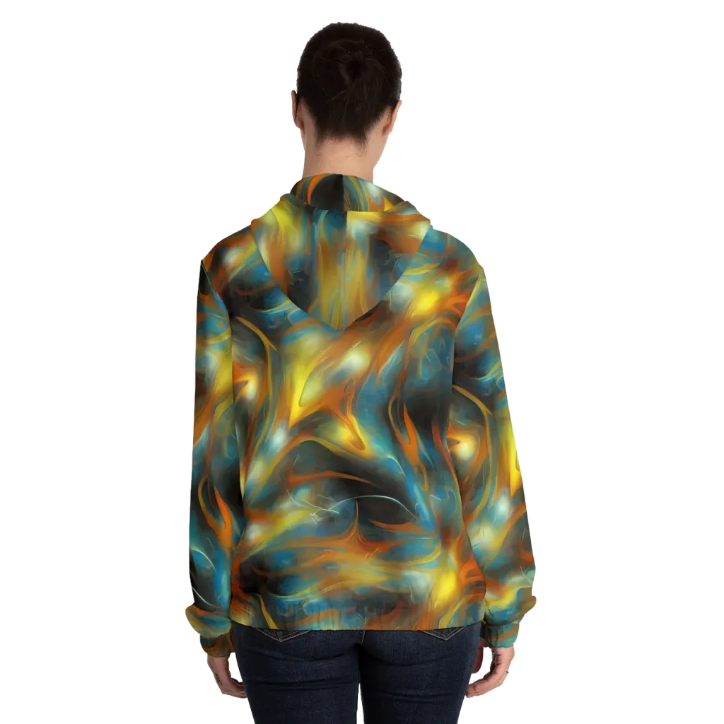 Wallis Warp on Women's Full-Zip Hoodie — Back On Person
