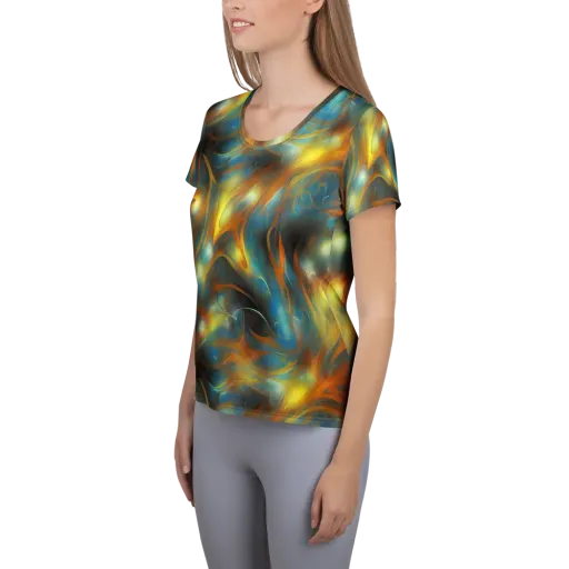 Wallis Warp on a Women's Athletic T-Shirt