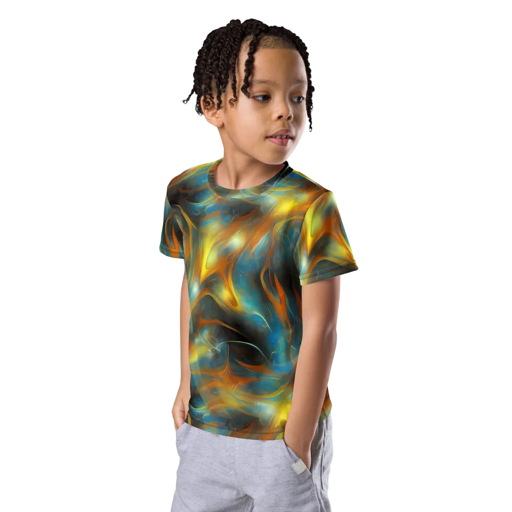 Wallis Warp on Kids Crew Neck T-Shirt — Left Front