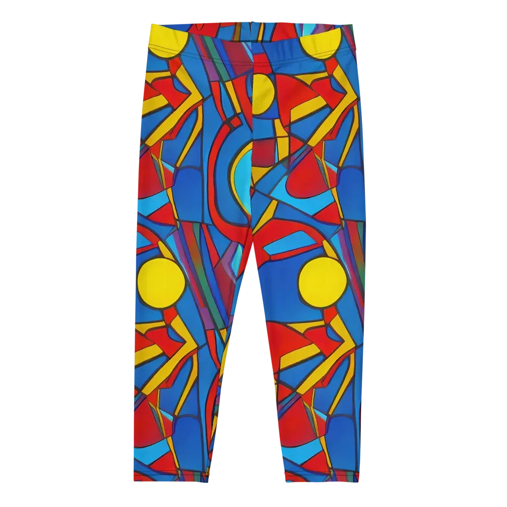 Mondrian Maze on Capri Leggings — Front